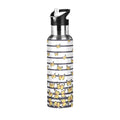Navy Blue Striped Stainless Steel Vacuum Insulated Water Bottle with Straw Lid 20 OZ D578