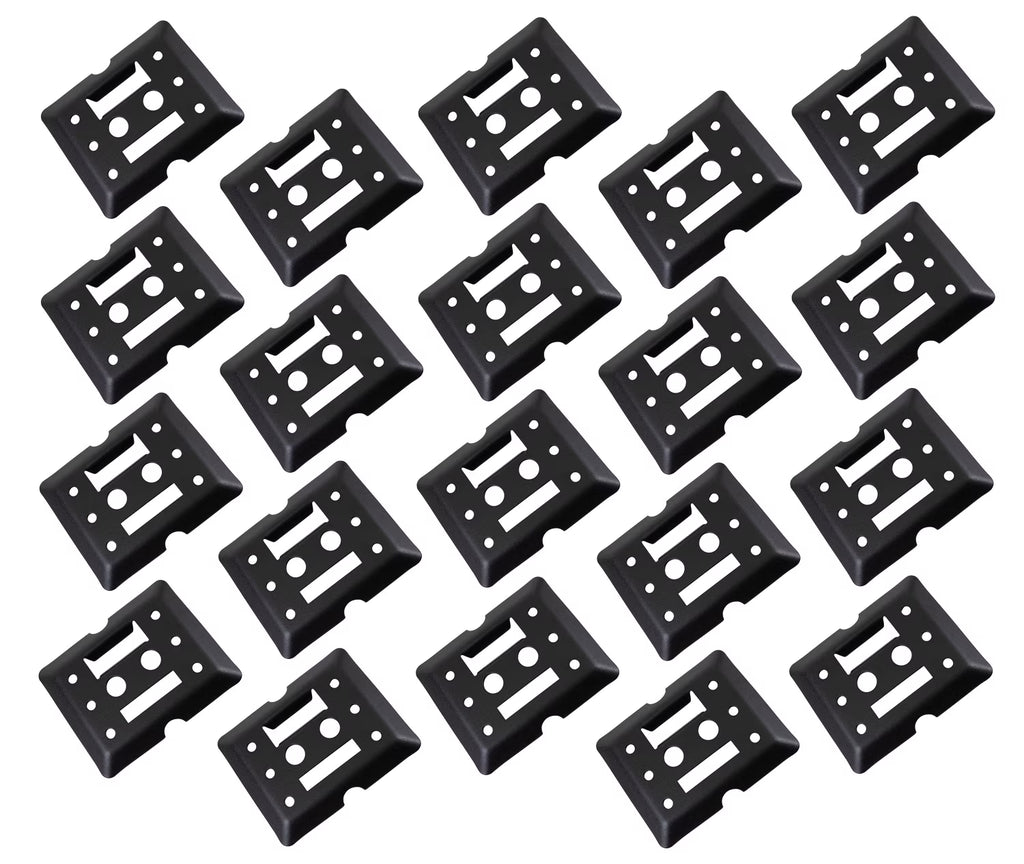 (20 Pack) Black Steel Bolt-on E-Track Tie Down Plates X172936