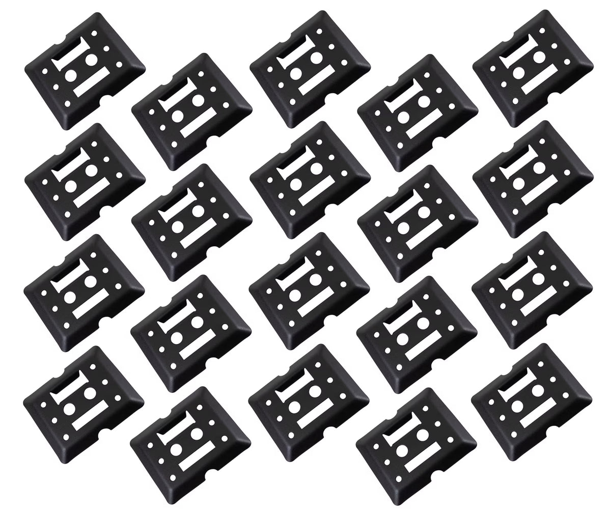 (20 Pack) Black Steel Bolt-on E-Track Tie Down Plates X172936