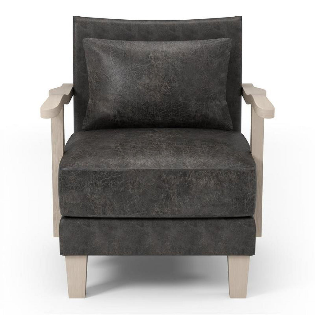 Light Gray Faux Leather Accent Chair (Set of 2) M583