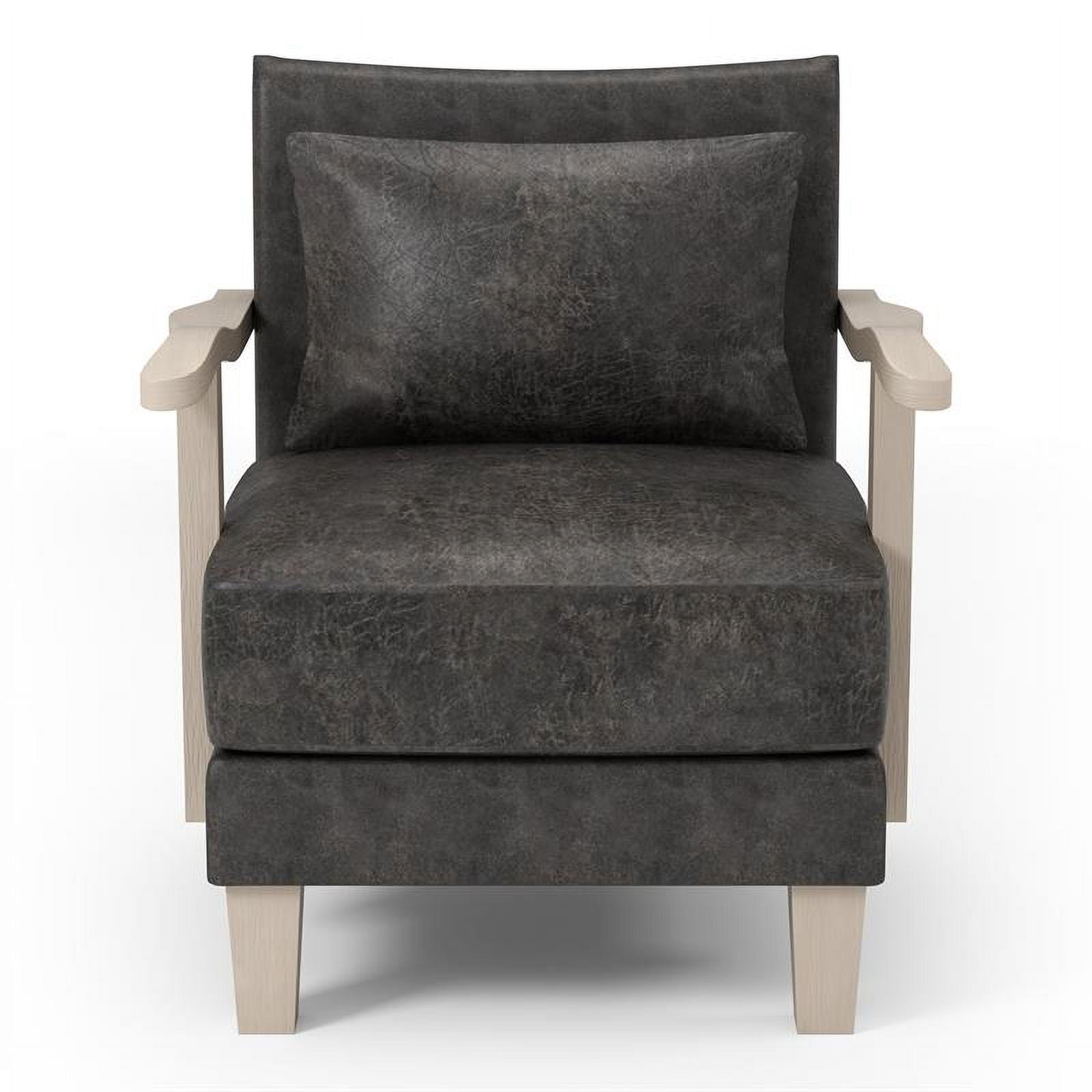 Light Gray Faux Leather Accent Chair (Set of 2) M583