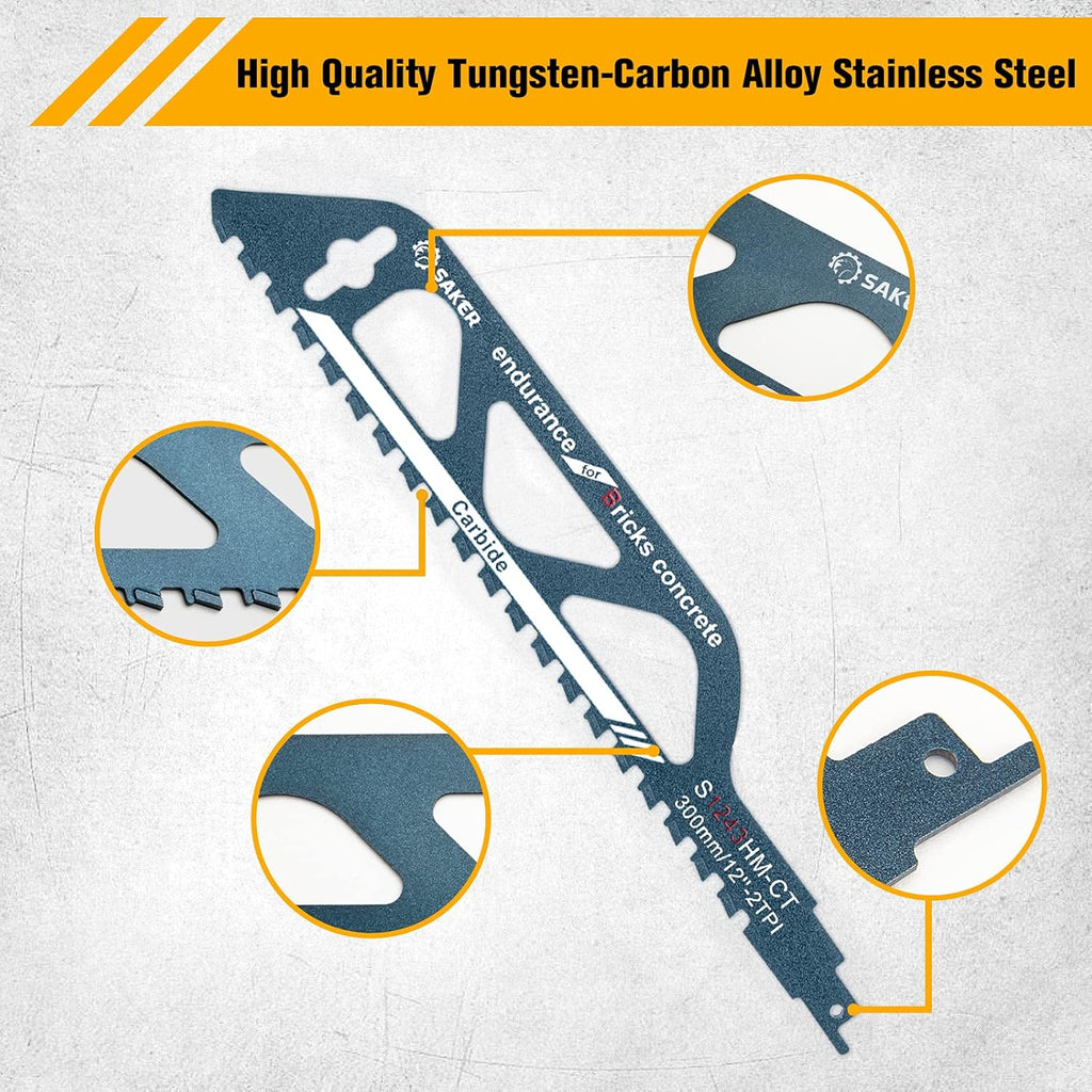 12”/300mm Pack of 2 Hard Alloy Reciprocating Saw Blades C13505