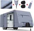 Waterproof Travel Trailer RV Cover with 4 Gutter Spout Covers E305