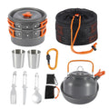 Orange Non Stick Folding Camping Cookware Set G7992