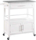 Granite Top Kitchen Cart in White B618928
