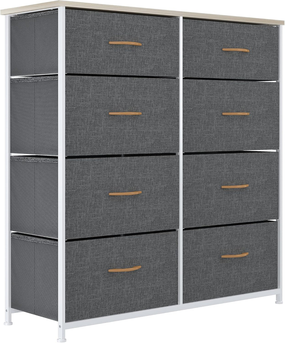 Dark Grey 8 Drawer Fabric Storage Tower M78096