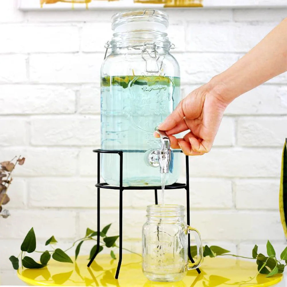 Black Iron Beverage Dispenser Stand D6745