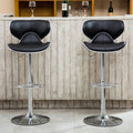 Brown Leatherette Adjustable Swivel Barstool Set of 2 Z3730