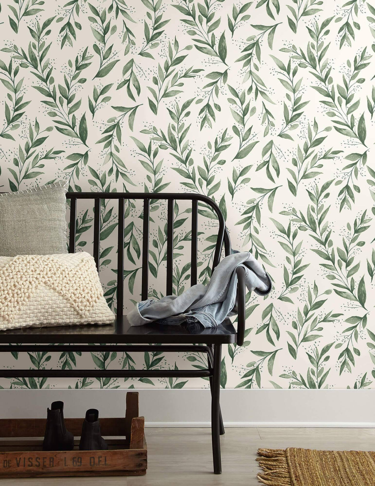 Olive Branch Botanical Pre-Pasted Wallpaper H4973