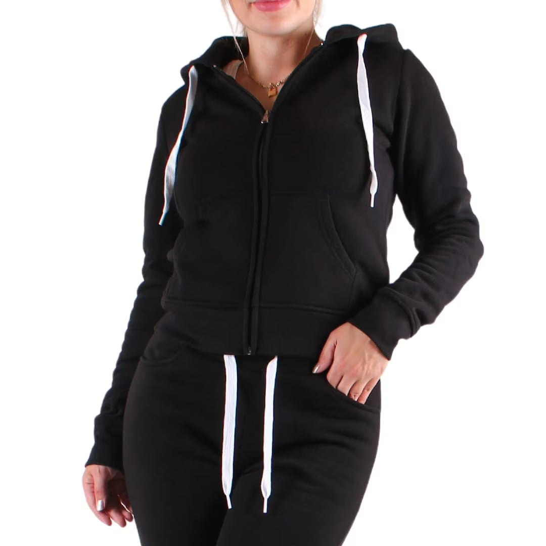 Slim-Fit Fleece Full-Zip Athletic Hoodie Jacket with Pocket T873279
