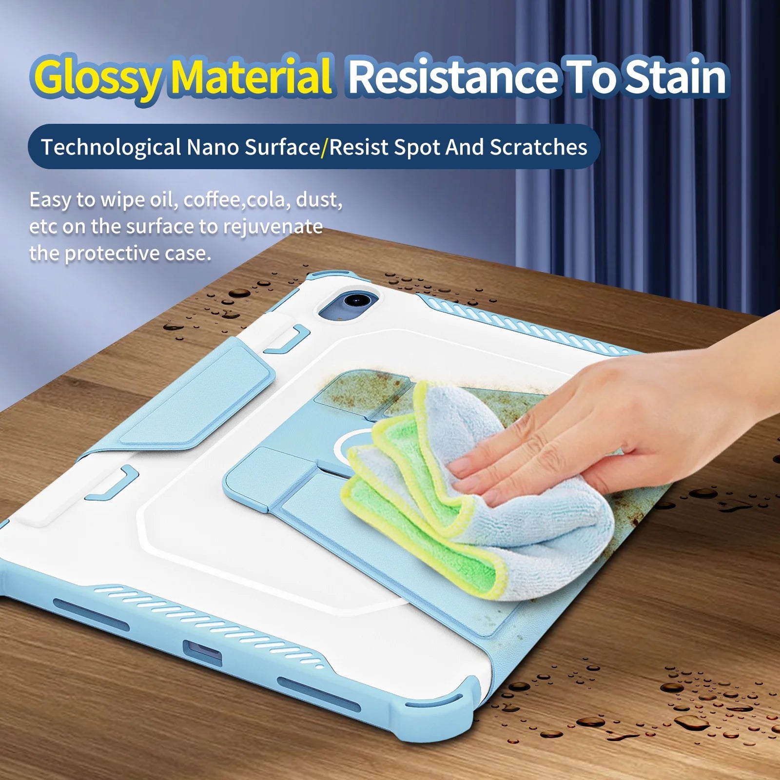 Skyblue Rotating Case for iPad 10th Generation 10.9-inch with Pencil Holder B2225