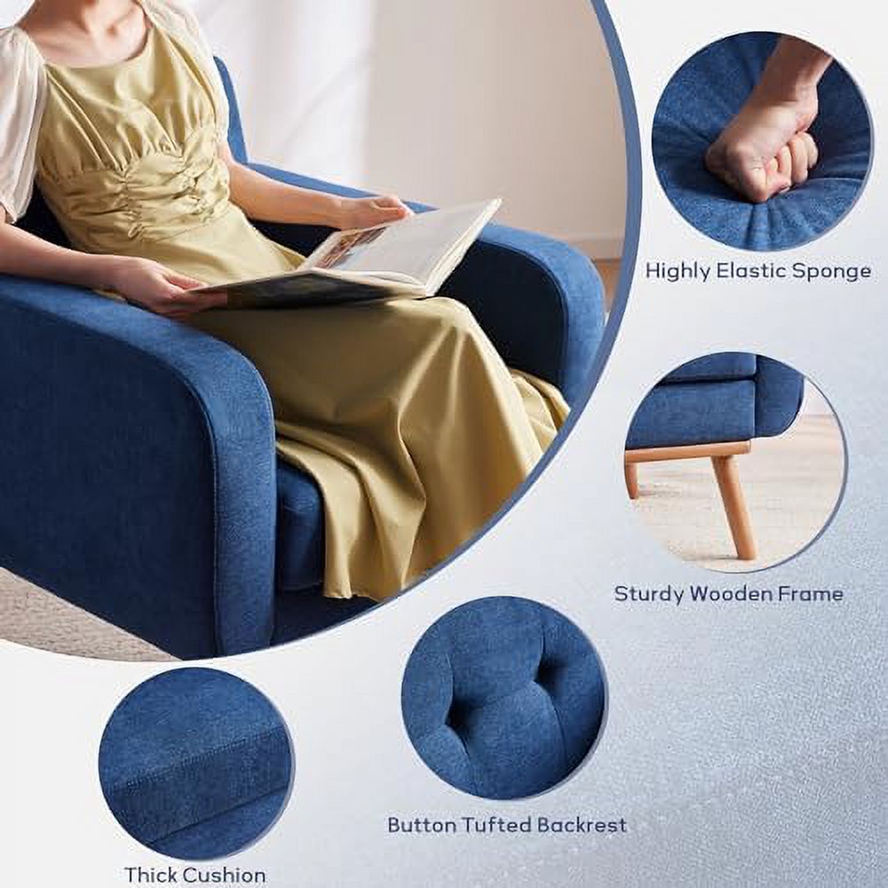 Dark Blue Fabric Accent Arm Chair C606884