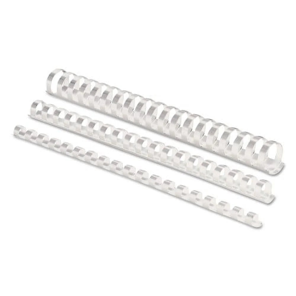 White Plastic Comb Bindings, 90 Sheet Capacity, 100 Combs/Pack R35601