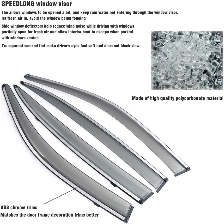 Car Window Visor Vent Shade Deflector Sun Rain Guards R278