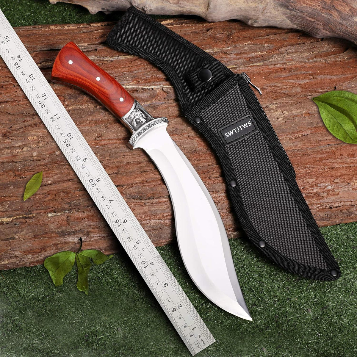 Fixed Blade Jungle Knife with Mahogany Handle G118