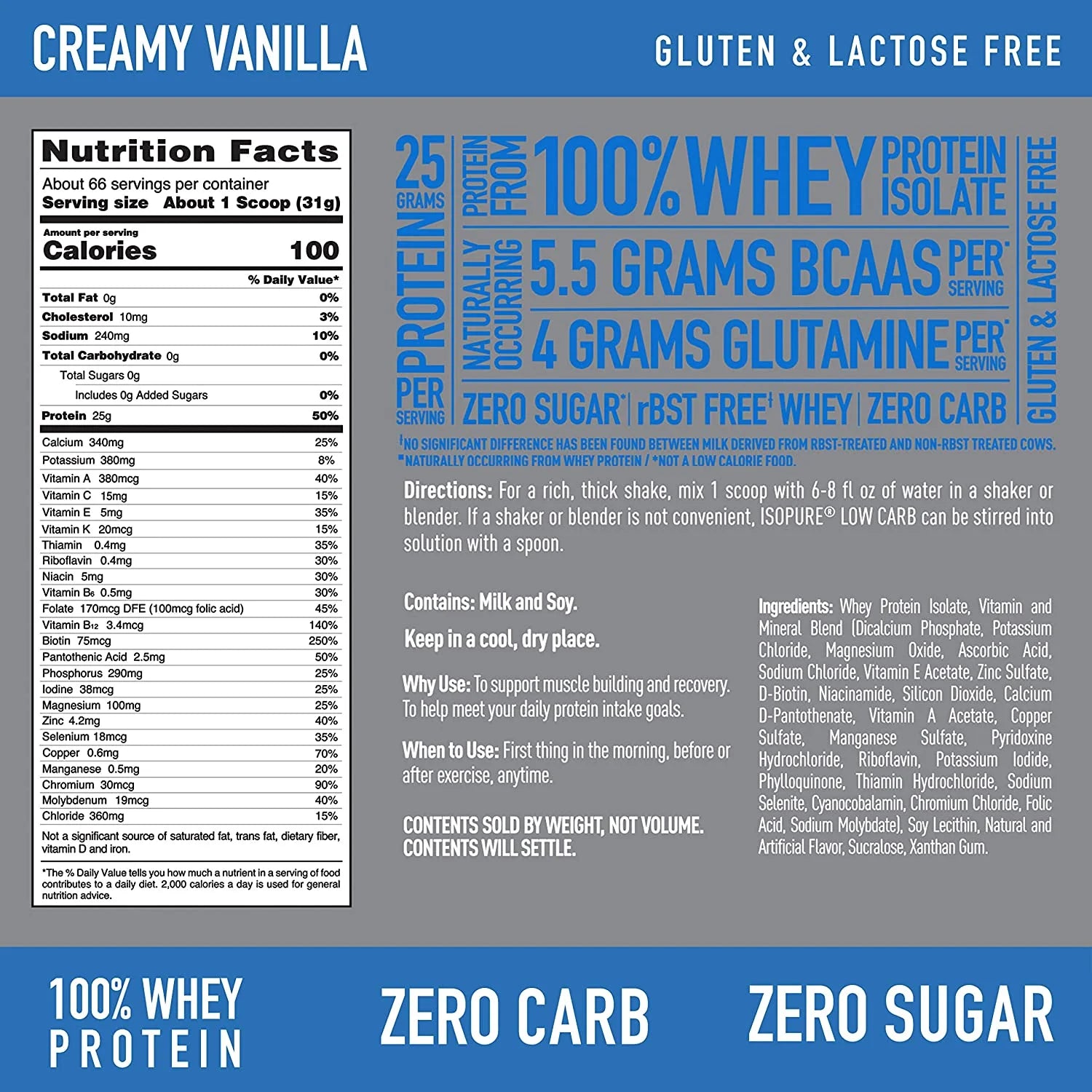 Creamy Vanilla Protein Powder, 4.5 lb K14843