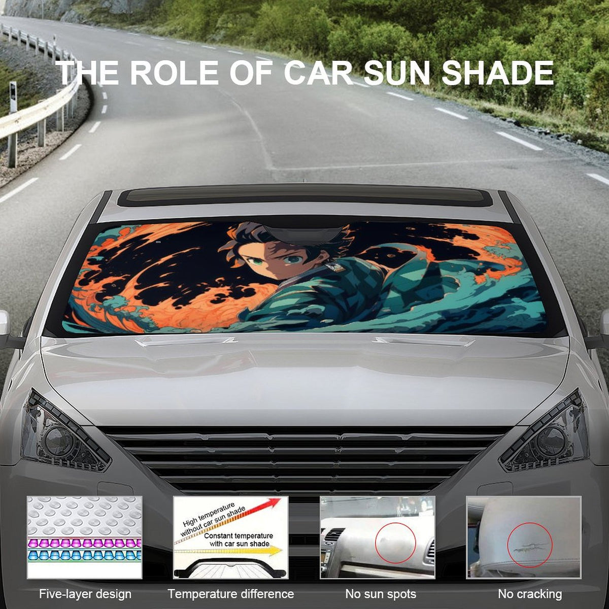 Foldable Reflective Car Windshield Sunshade V68015