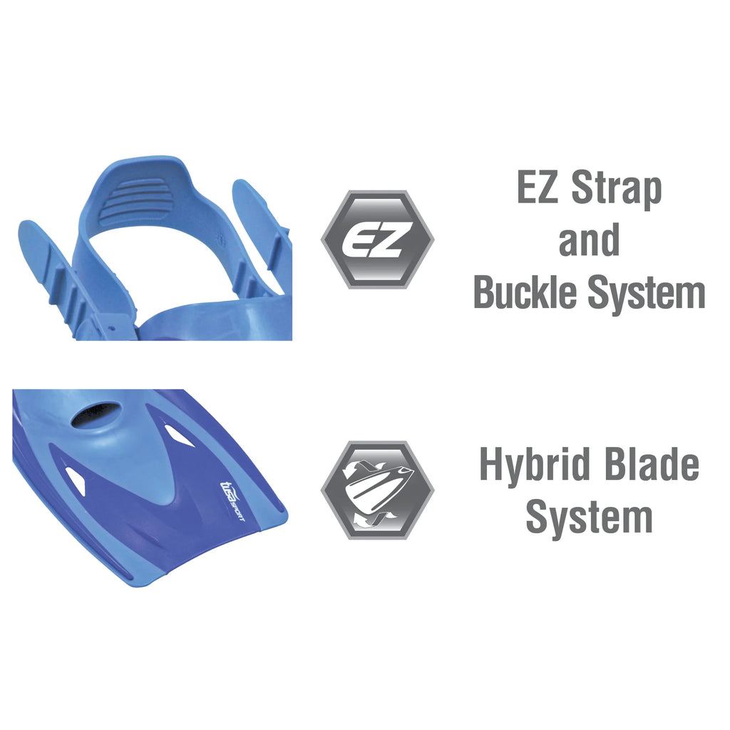 Blue Long Blade Snorkel Fins M944