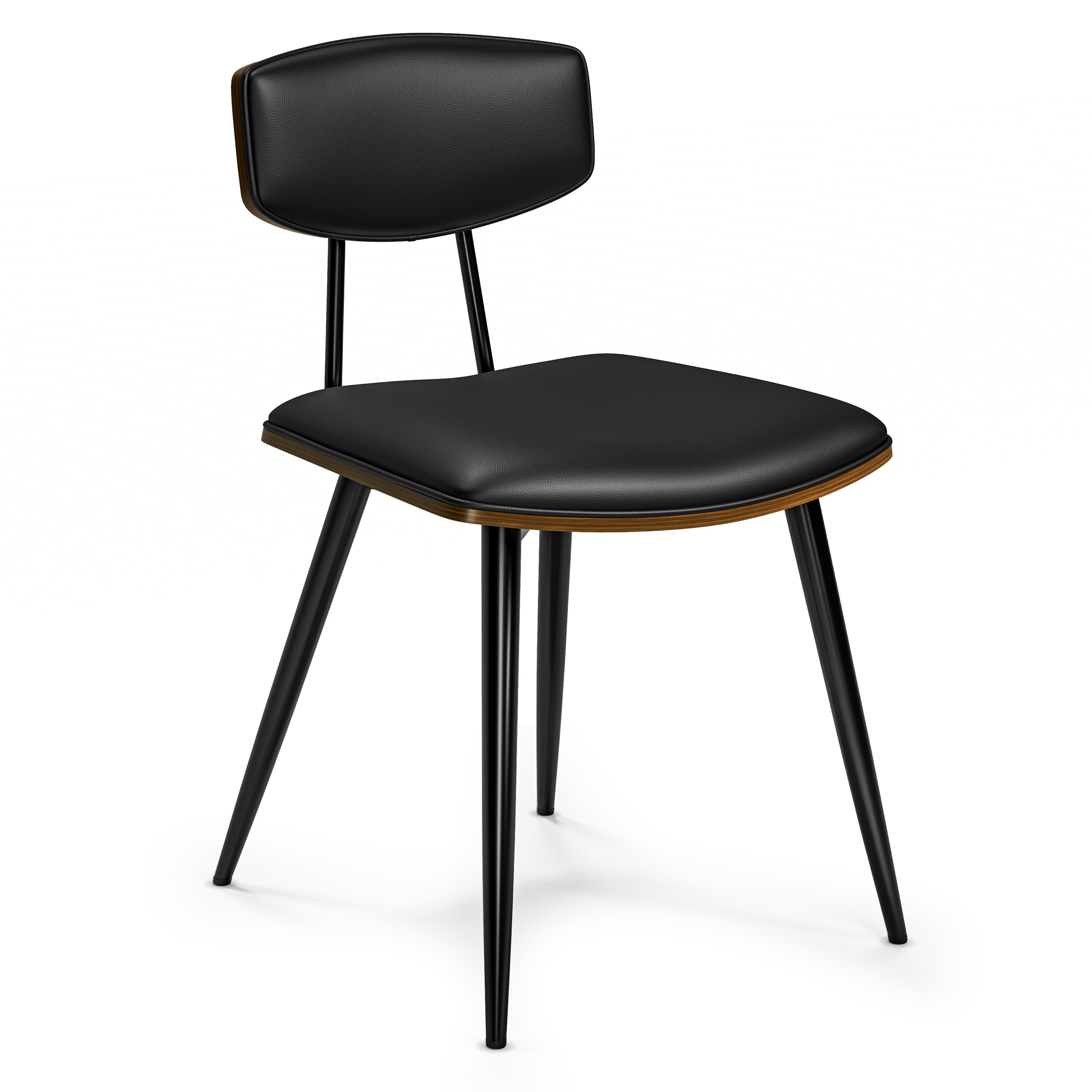 Black Vegan Faux Leather Dining Chair Set of 2 T45095