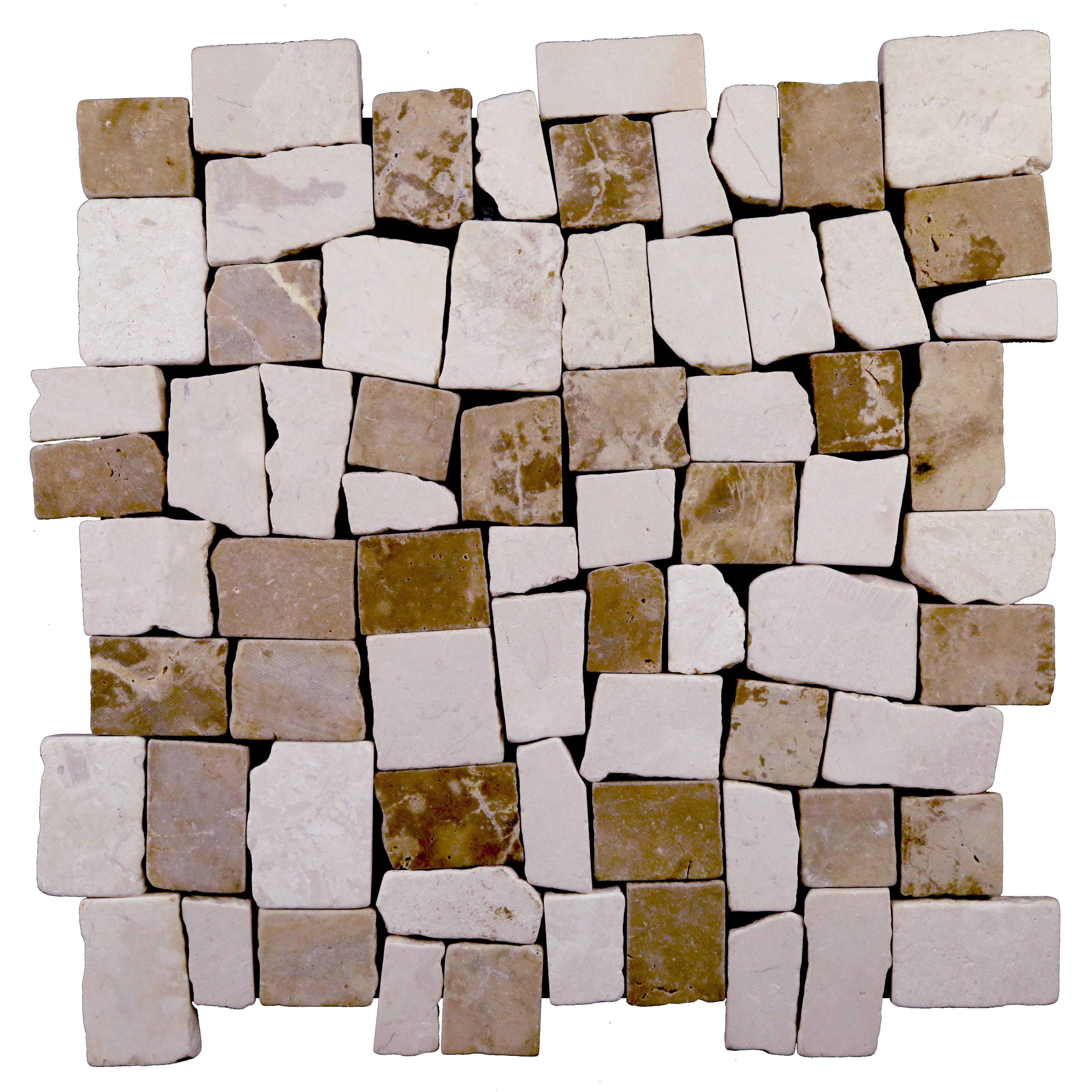 Tan & White Blend Mosaic Tile K787578
