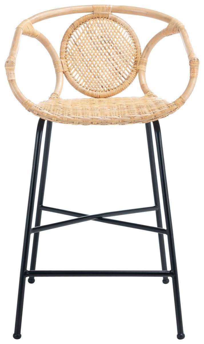 Rattan Counter Stool - Natural / Black T19684