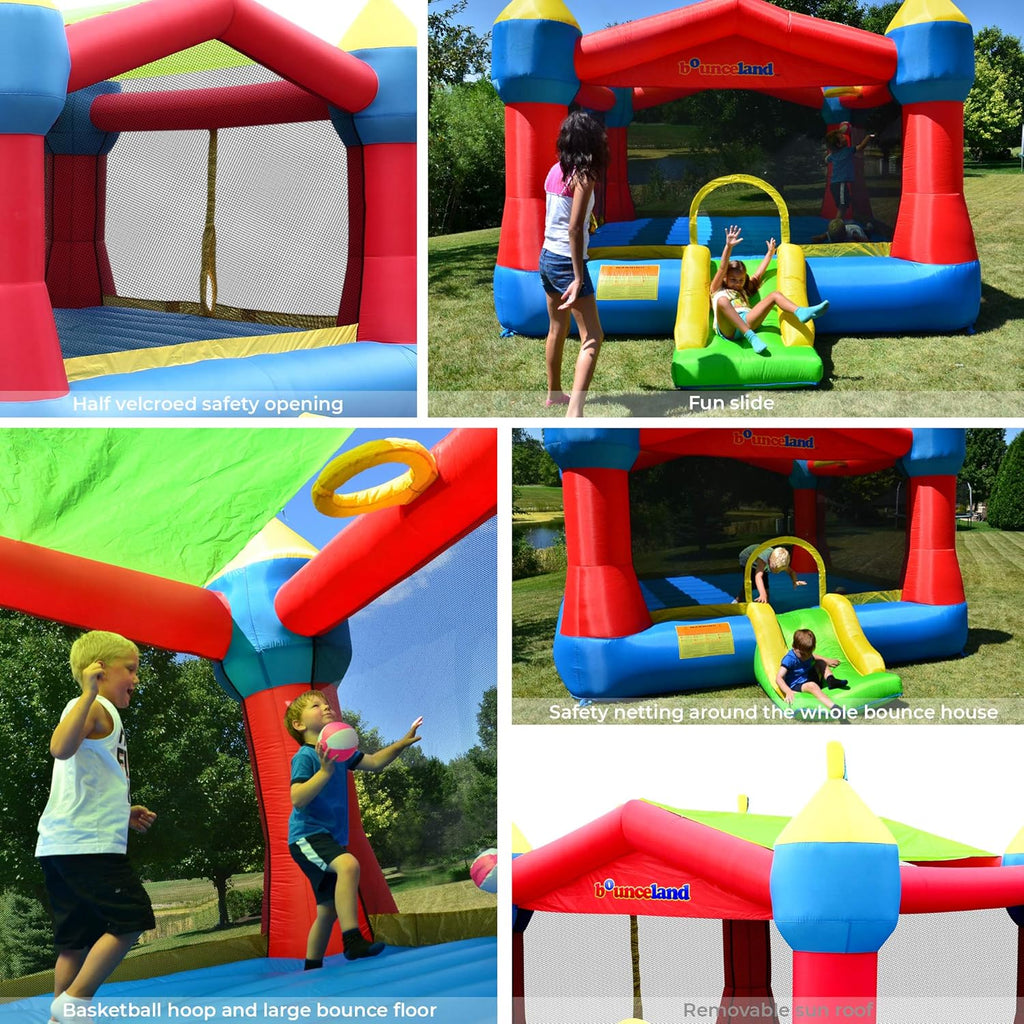 Inflatable Party Castle Bounce House with Basketball Hoop and Slide C249