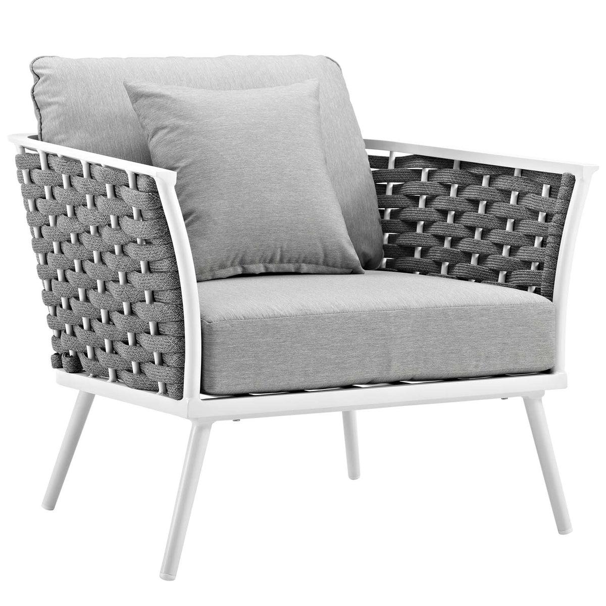 White Gray 6 Piece Outdoor Aluminum Sectional Sofa Set R8218
