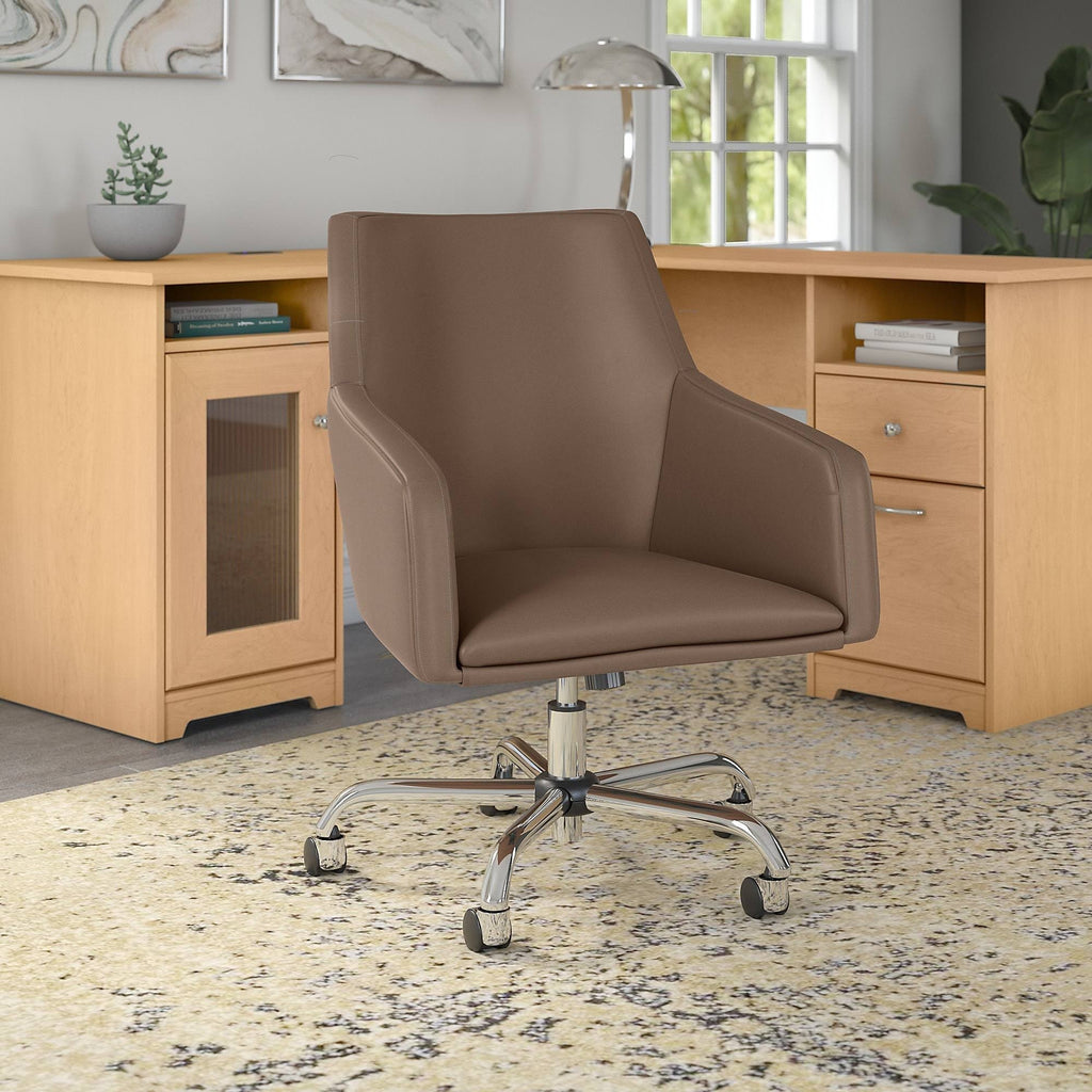 Tan Leather Box Chair L169