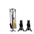 5 Piece Black Wrought Iron Fireplace Tool Set M492747