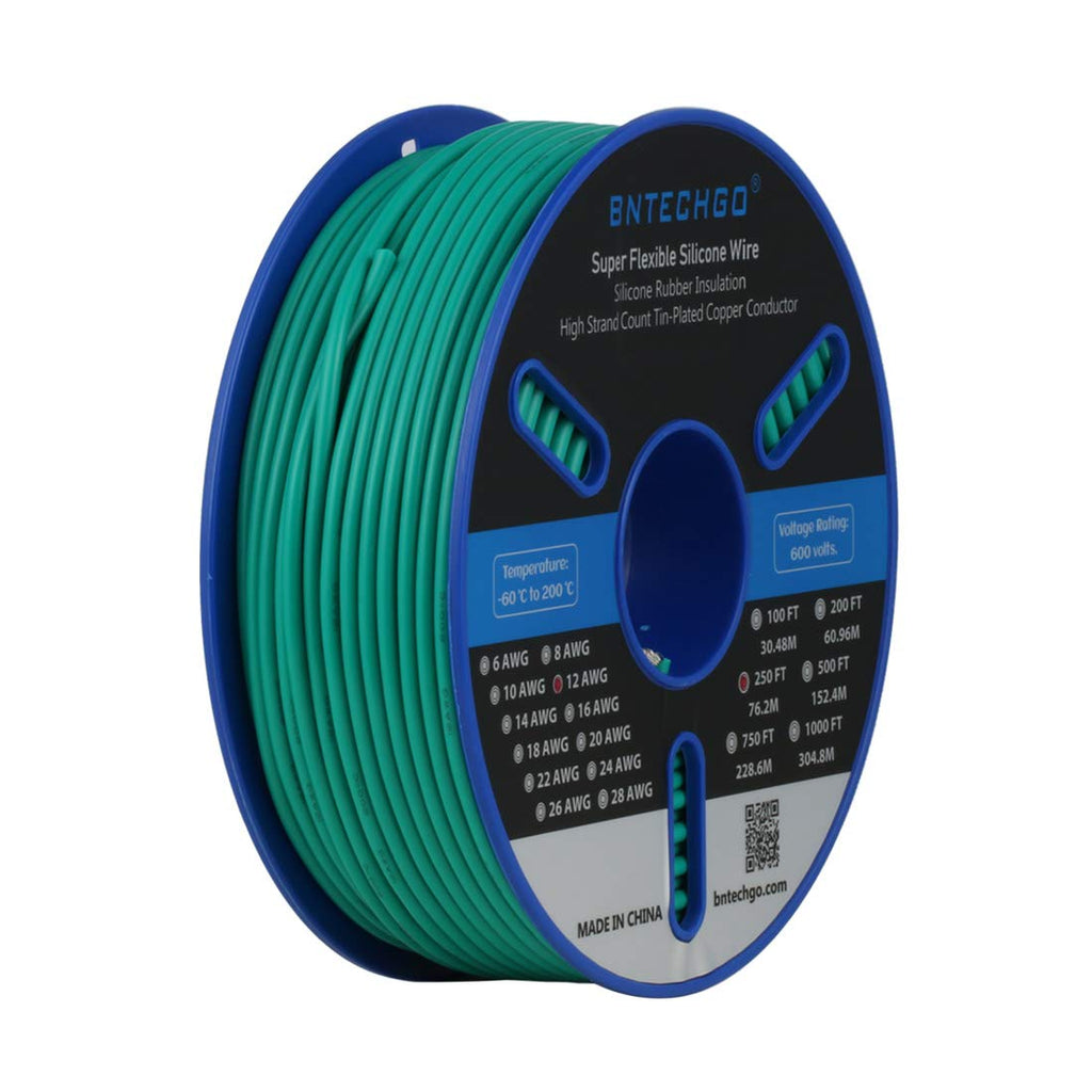 12 Gauge Silicone Wire Spool 100 ft Black Flexible 12 AWG Stranded Tinned Copper Wire Pack of 2 A33082