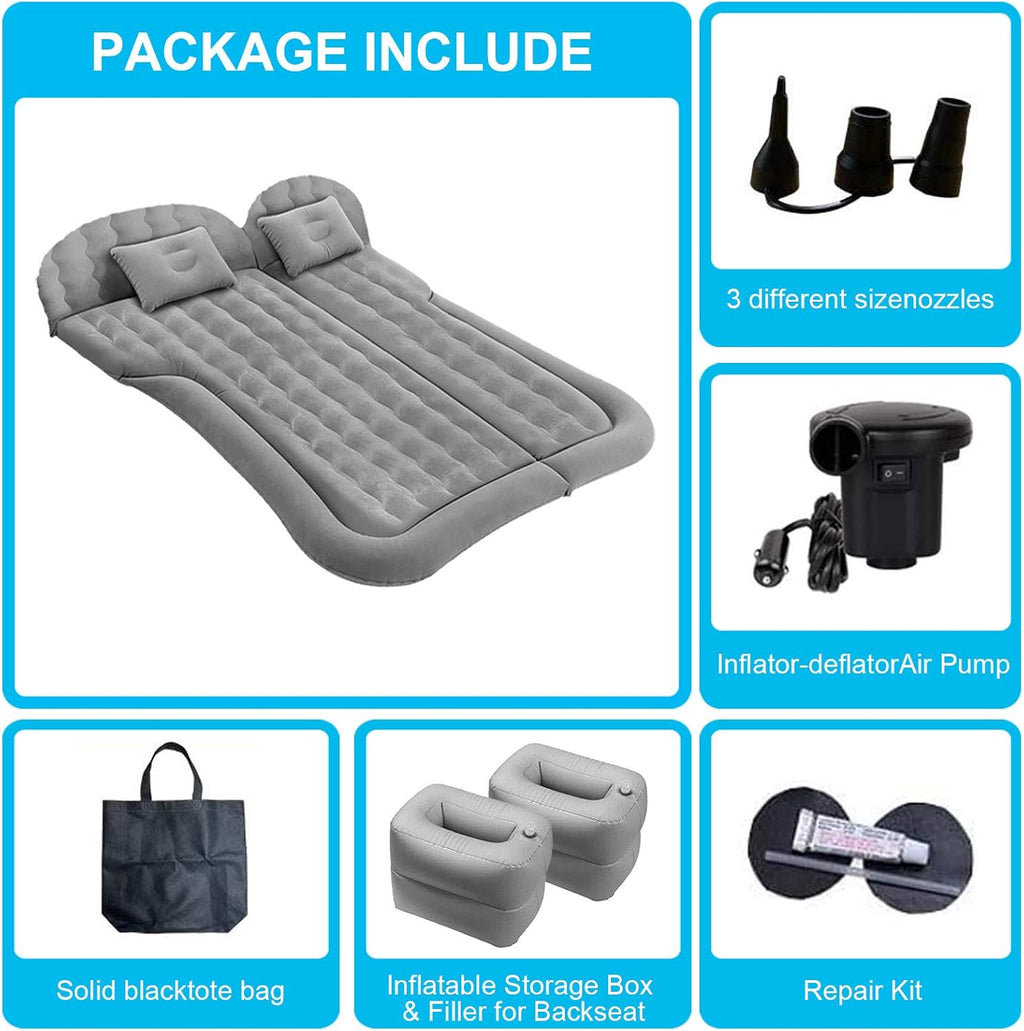 Car Air Mattress Auto Inflatable Car Bed Camping Sleeping Bed Q56341