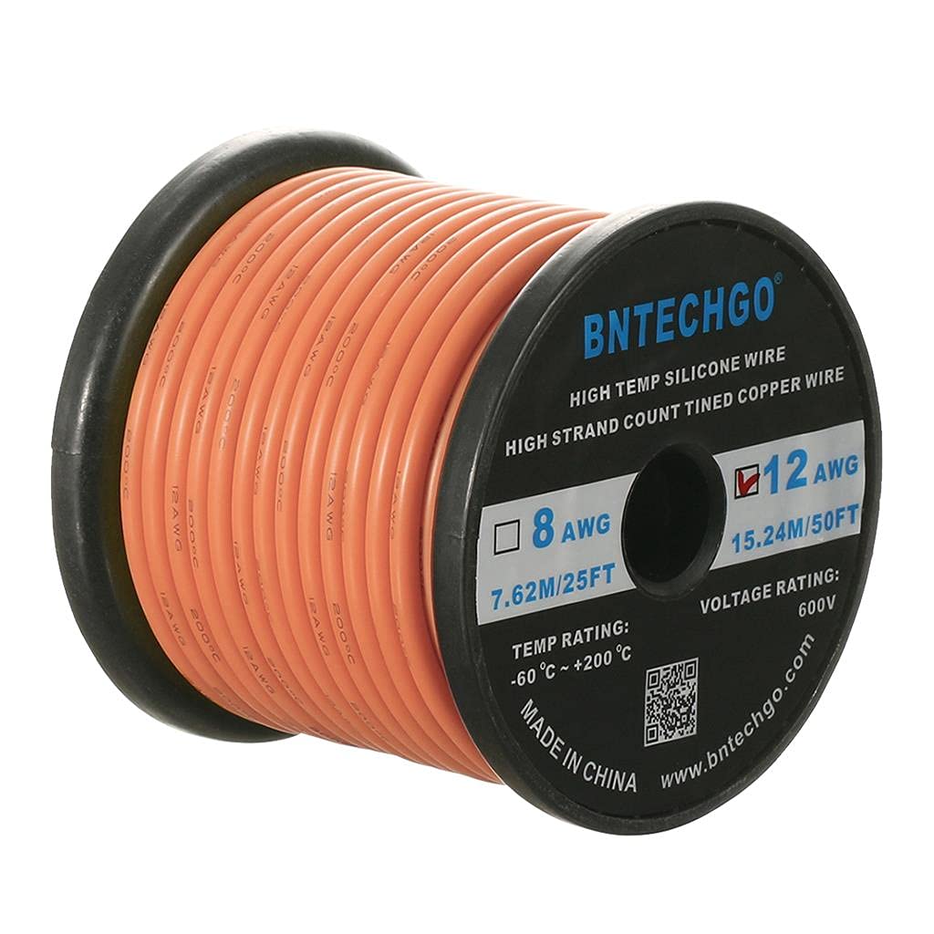 12 Gauge Silicone Wire Spool 100 ft Black Flexible 12 AWG Stranded Tinned Copper Wire Pack of 2 A33082