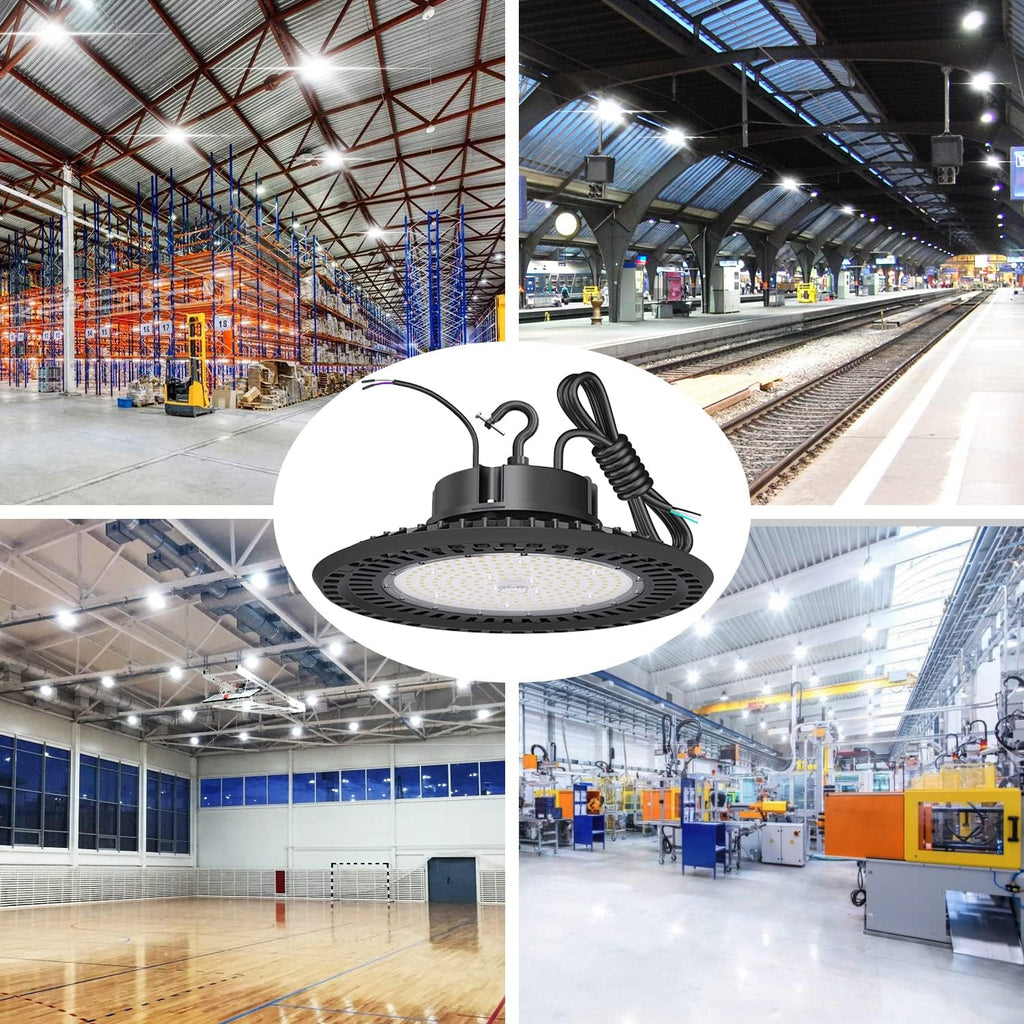 LED High Bay Light 240W UFO 5000K 36,000LM, 0-10V Dimmable, UL Certified Driver IP65, Hook Mount X184
