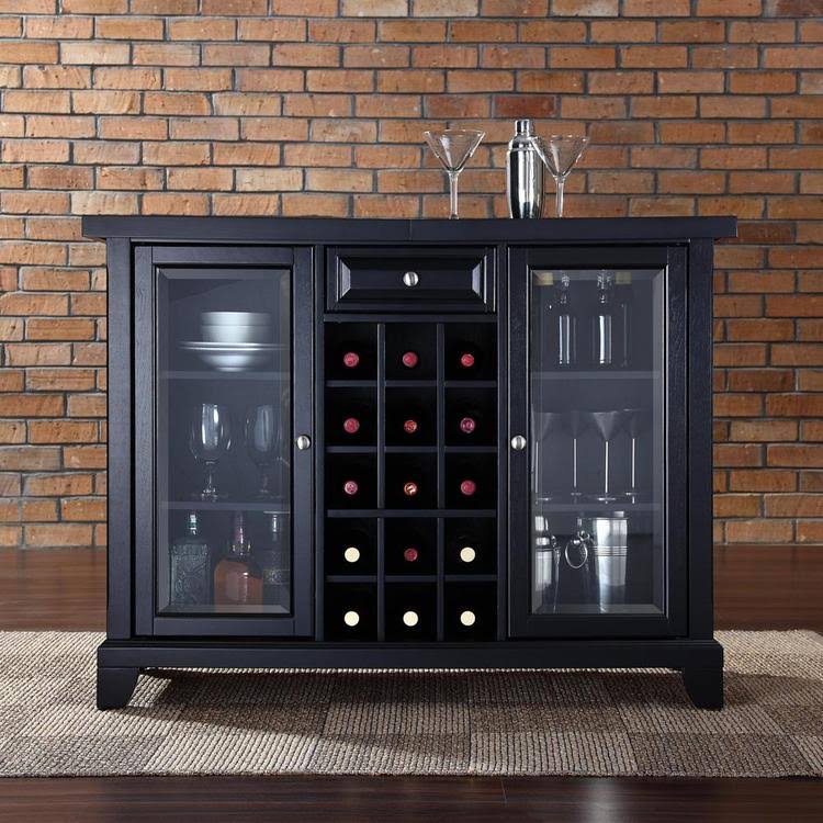 Vintage Mahogany Sliding Top Bar Cabinet Q954318