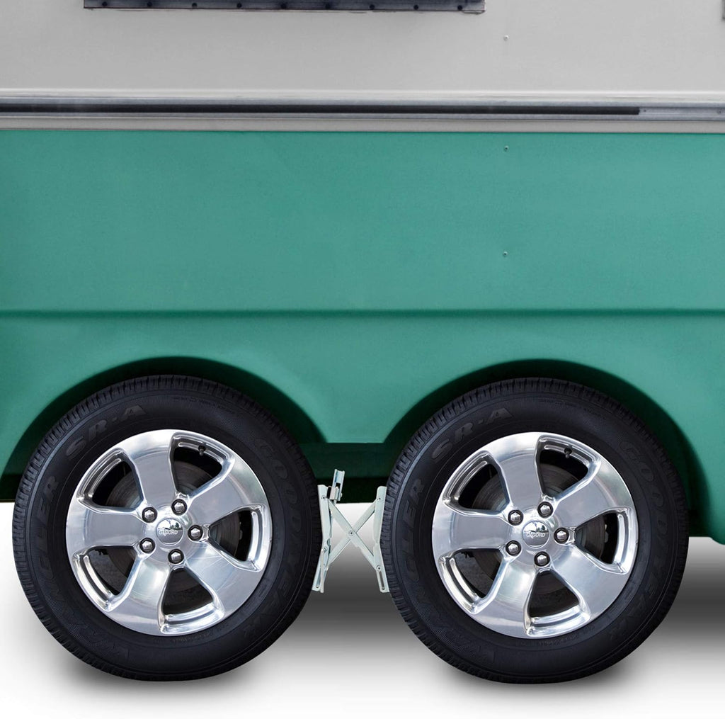 Wheel-Stabilizer Tire-Stop for Dual Axle Vehicles, Fits up to 6 Inches, Set of 2 X301984