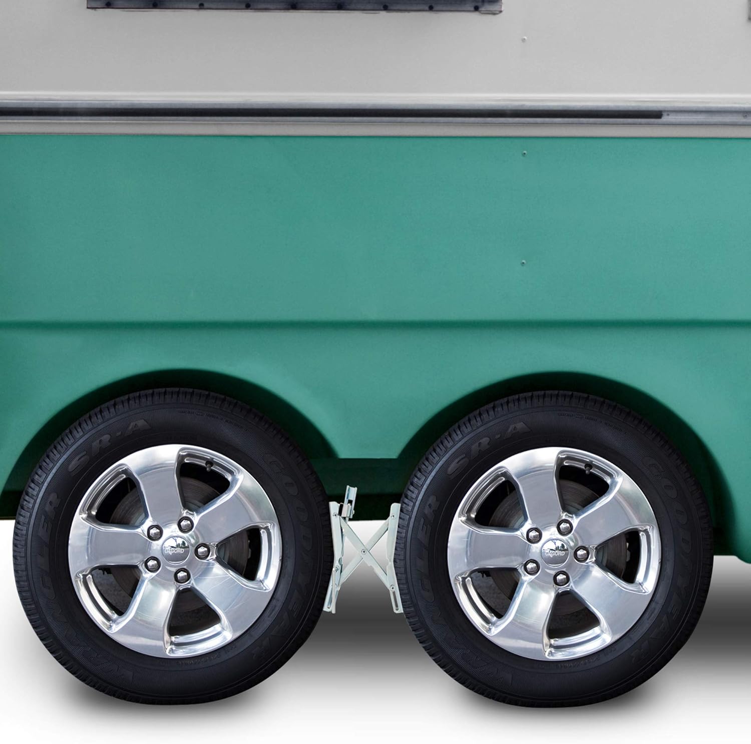Wheel-Stabilizer Tire-Stop for Dual Axle Vehicles, Fits up to 6 Inches, Set of 2 X301984