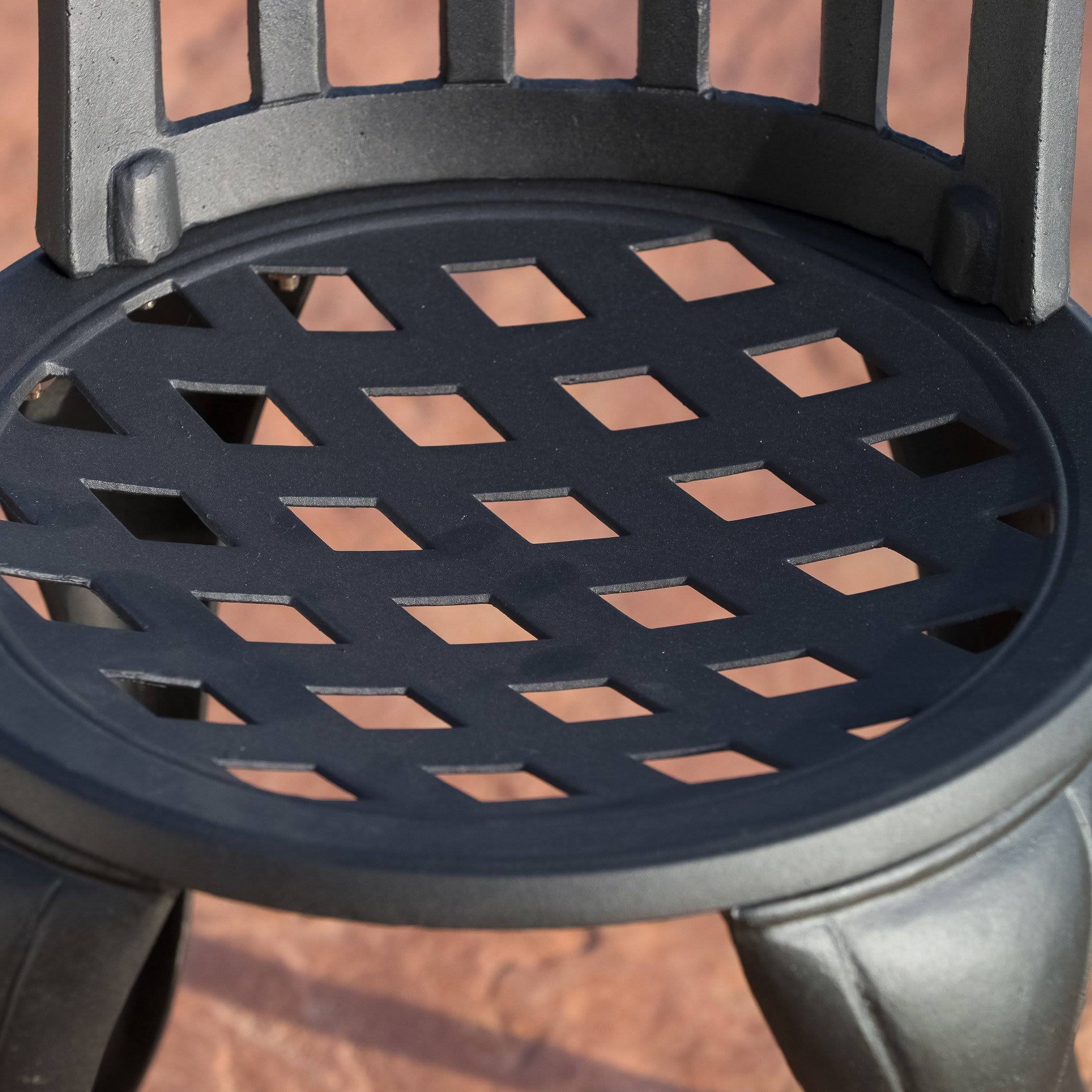 3PC Black and Sand Cast Aluminum Outdoor Bistro Set S780603