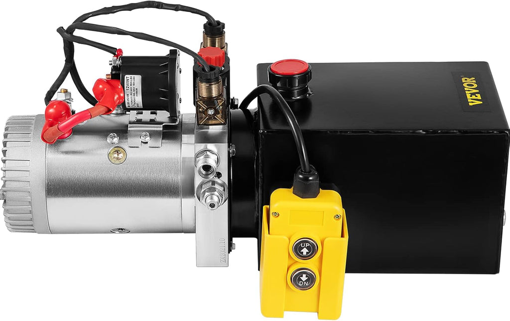 Hydraulic Power Unit 8 Quart Double Acting 12V DC Metal Oil Reservoir H9174