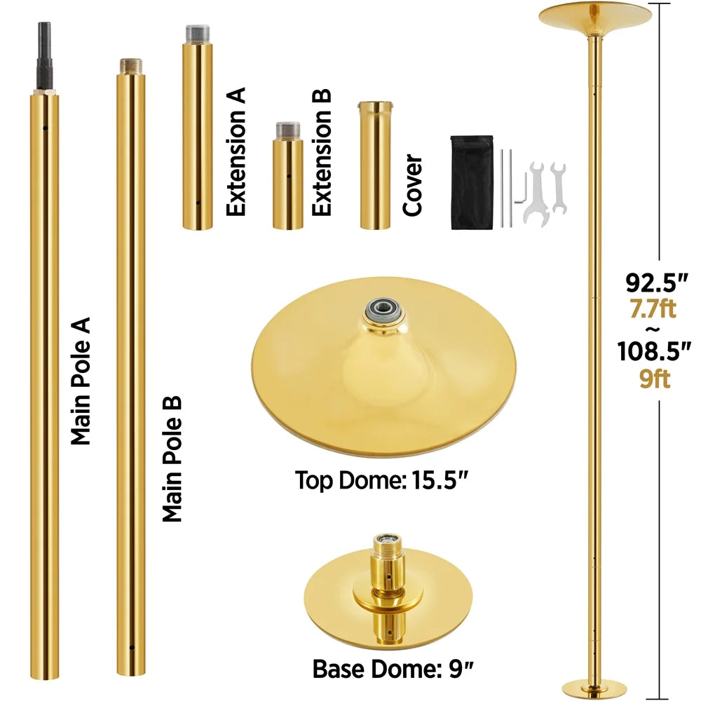 Gold Spinning Dance Pole with Adjustable Height R592767