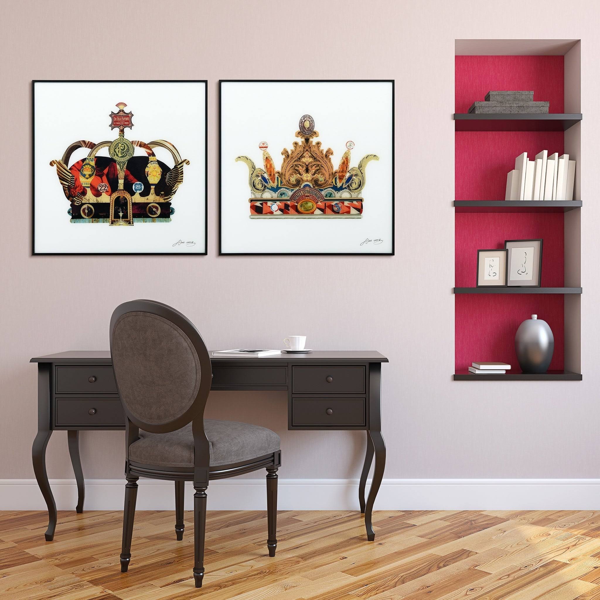 Printed on Glass Art with Anodized Aluminum Black Frame Wall G52673