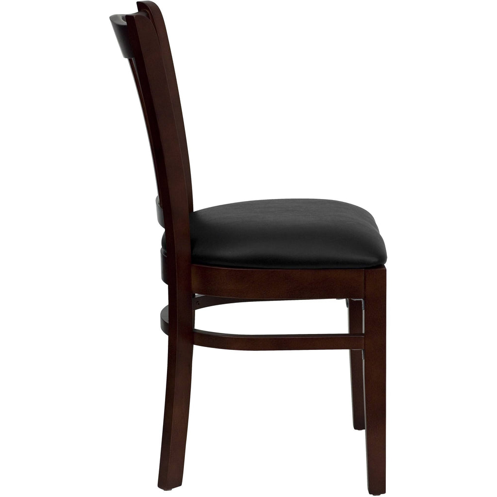 Brown and Black Vertical Slat Back Dining Chair R5527