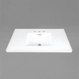 White 37x22 SinkTop with Widespread Faucet Hole M694
