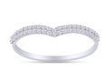 14K White Gold Over Sterling Silver Diamond Wedding Band Ring X370