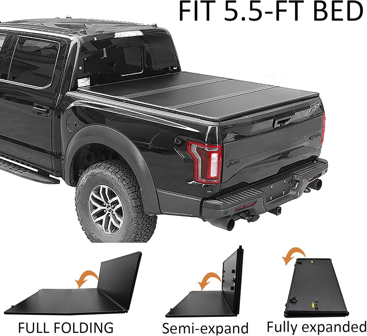 Tonneau Cover with LED Lamp for 6.5FT Soft Quad-Fold Y7309