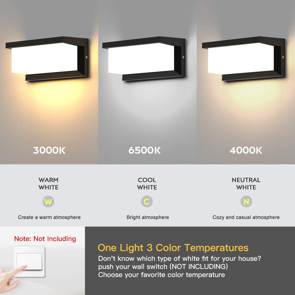 Modern LED Sconce Outdoor Wall Light, 3 Colors 24 Watts E337123