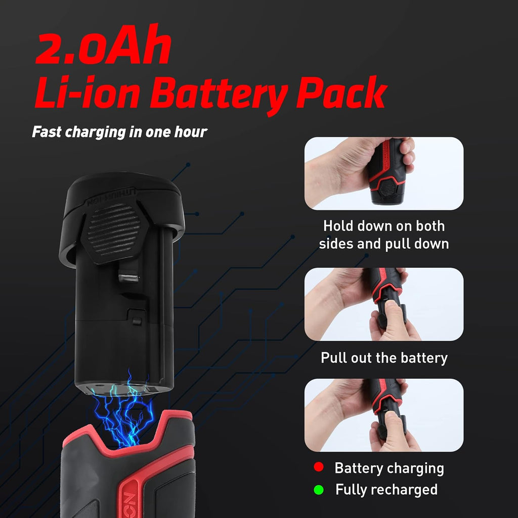 12V Cordless Buffer Polisher Variable Speed 2.0Ah Battery 0-2800/8300 RPM Mini Buffer C56869