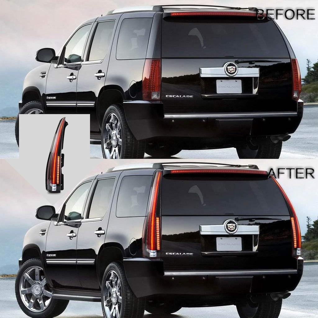 Red Clear Tail Lights for 2007-2014 Cadillac Escalade ESV 3rd Gen SUV V646977