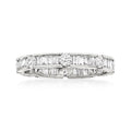 1.00 ct. t.w. Round and Baguette Diamond Eternity Band in 14kt White Gold L343471
