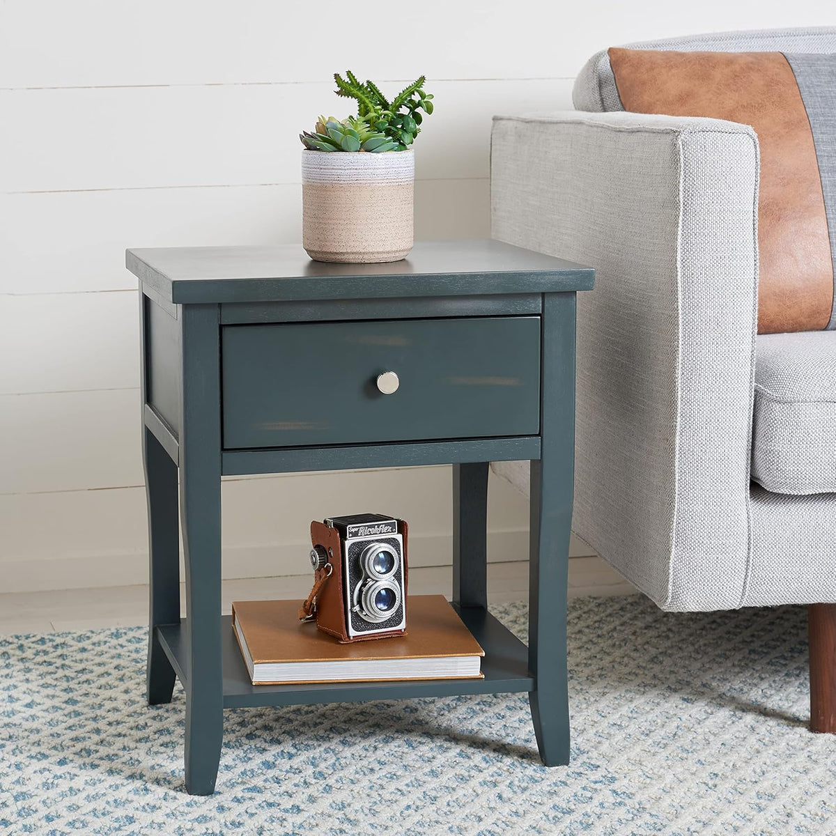 French Grey End Table W3431