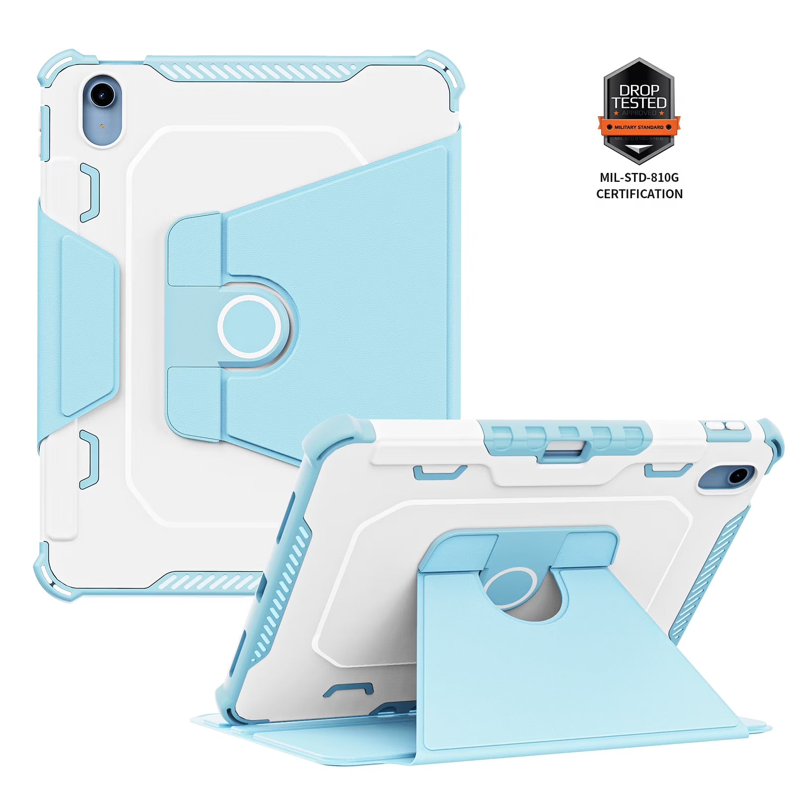 Skyblue Rotating Case for iPad 10th Generation 10.9-inch with Pencil Holder B2225